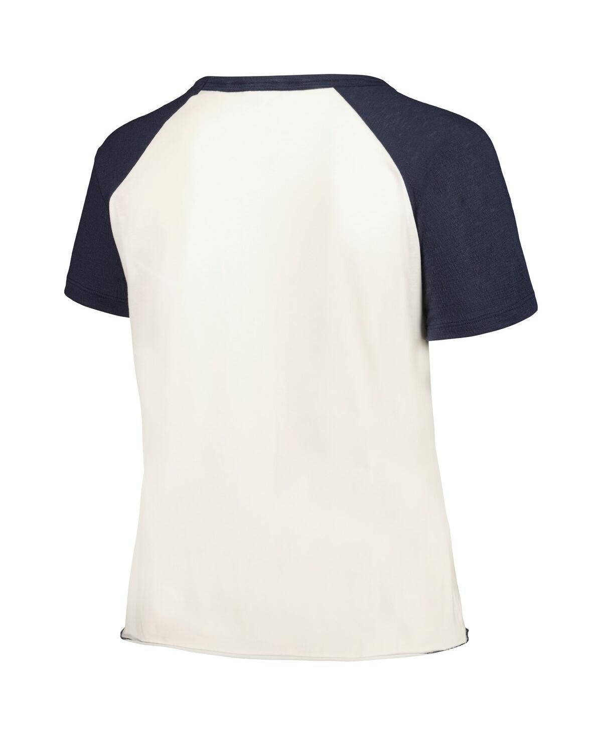 Soft as a Grape Women'sBoston Red Sox Plus Size Baseball Raglan T-Shirt - White