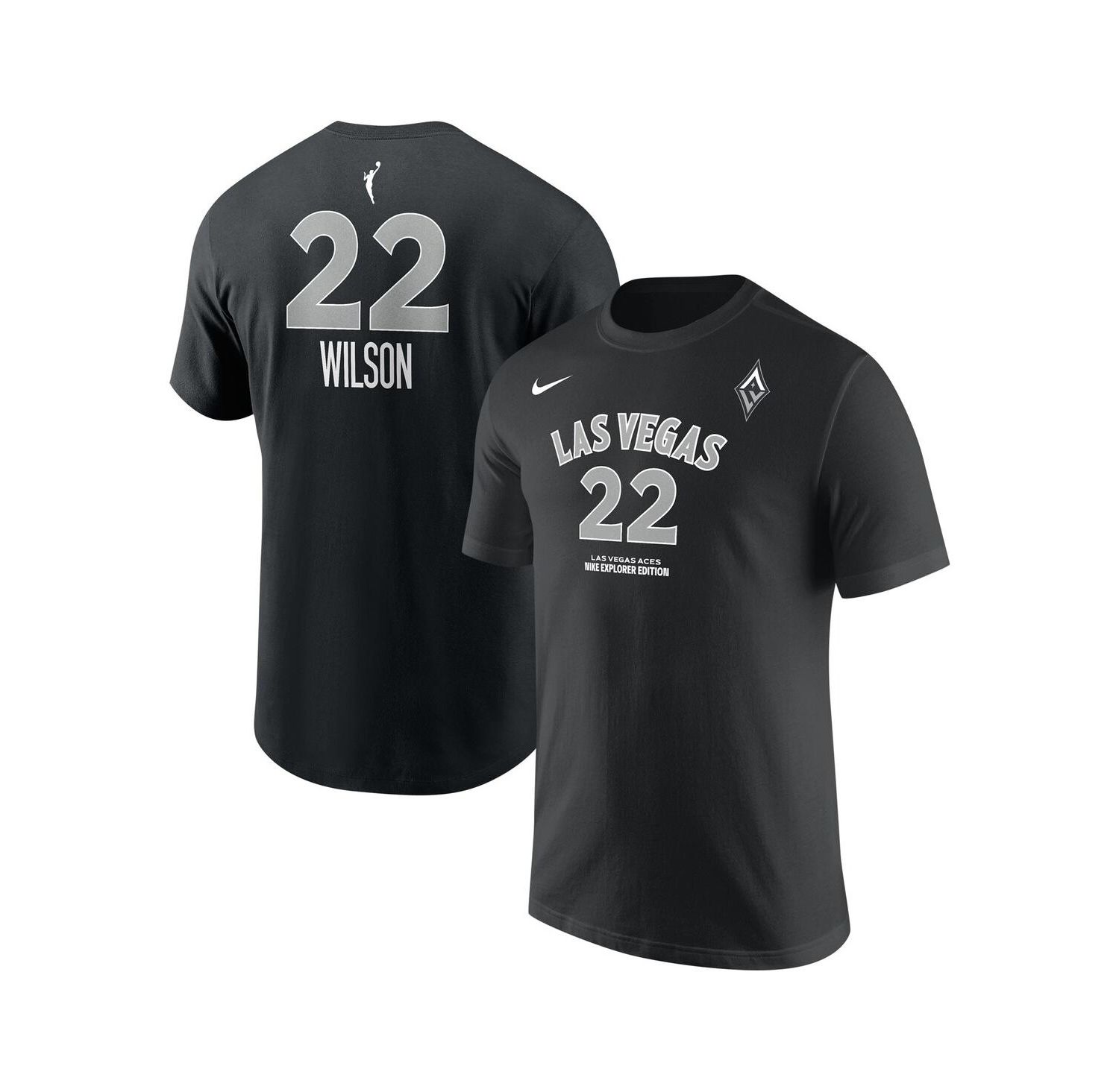 Men's and Women's A'ja Wilson Black Las Vegas Aces Explorer Edition Name & Number T-Shirt