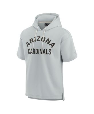 Men's and Women's Gray Arizona Cardinals Elements Super Soft Fleece Short Sleeve Pullover Hoodie