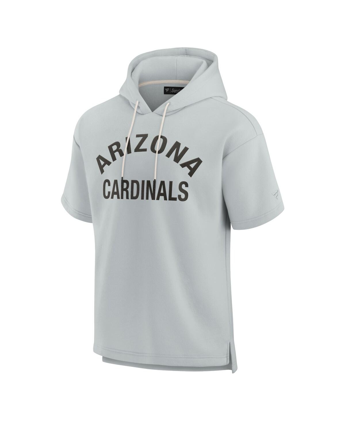 Fanatics Men's And Women's Gray Arizona Cardinals Elements Super Soft Fleece Short Sleeve Pullover Hoodie In Gray