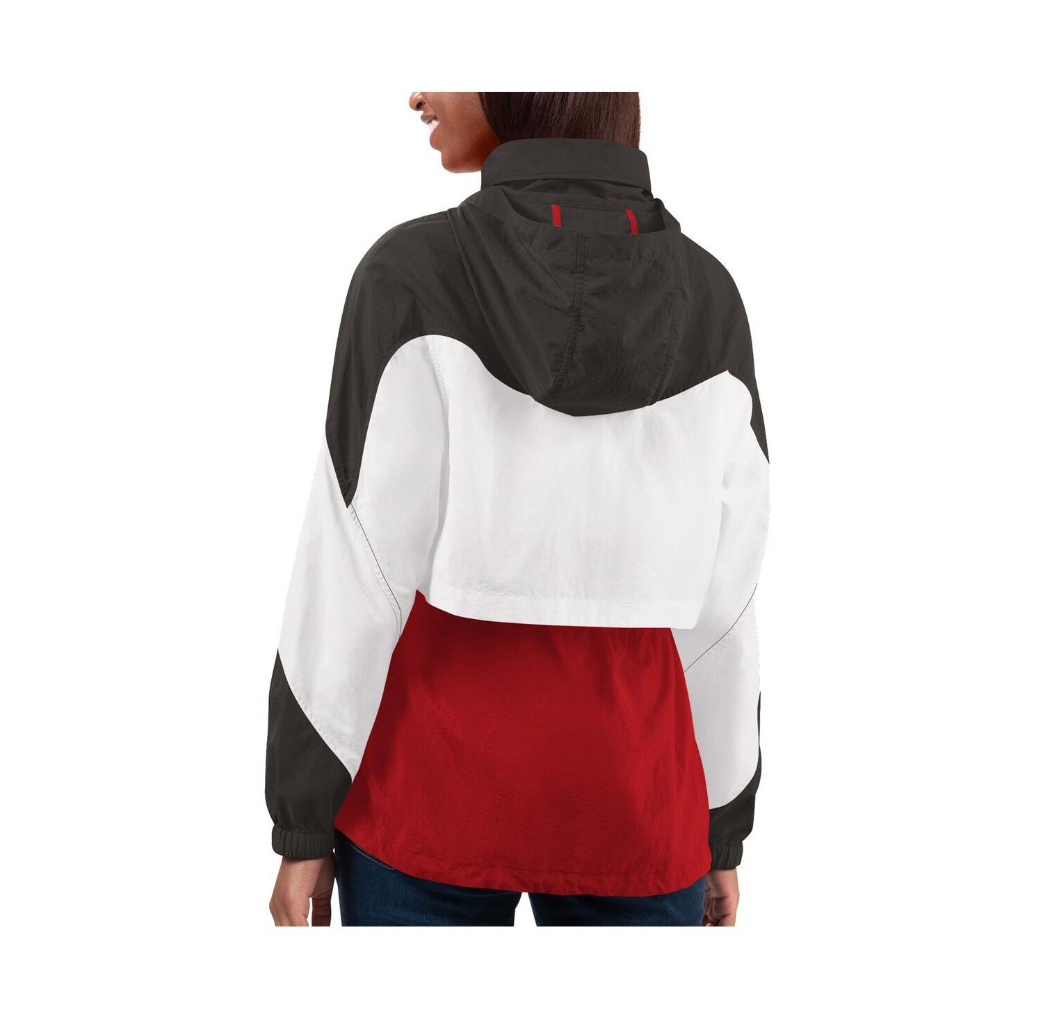 Women's Red/Pewter Tampa Bay Buccaneers Tie Breaker Lightweight Quarter-Zip Jacket