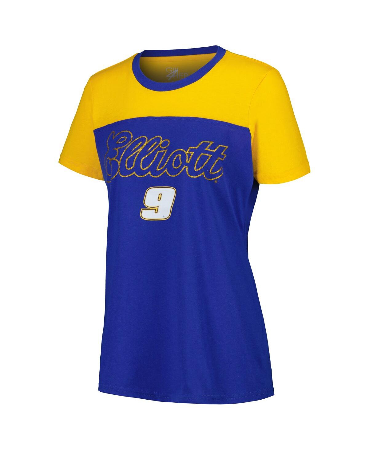 G-iii 4her By Carl Banks Women's Royal Chase Elliott Cheer Color Blocked T-shirt In Royal