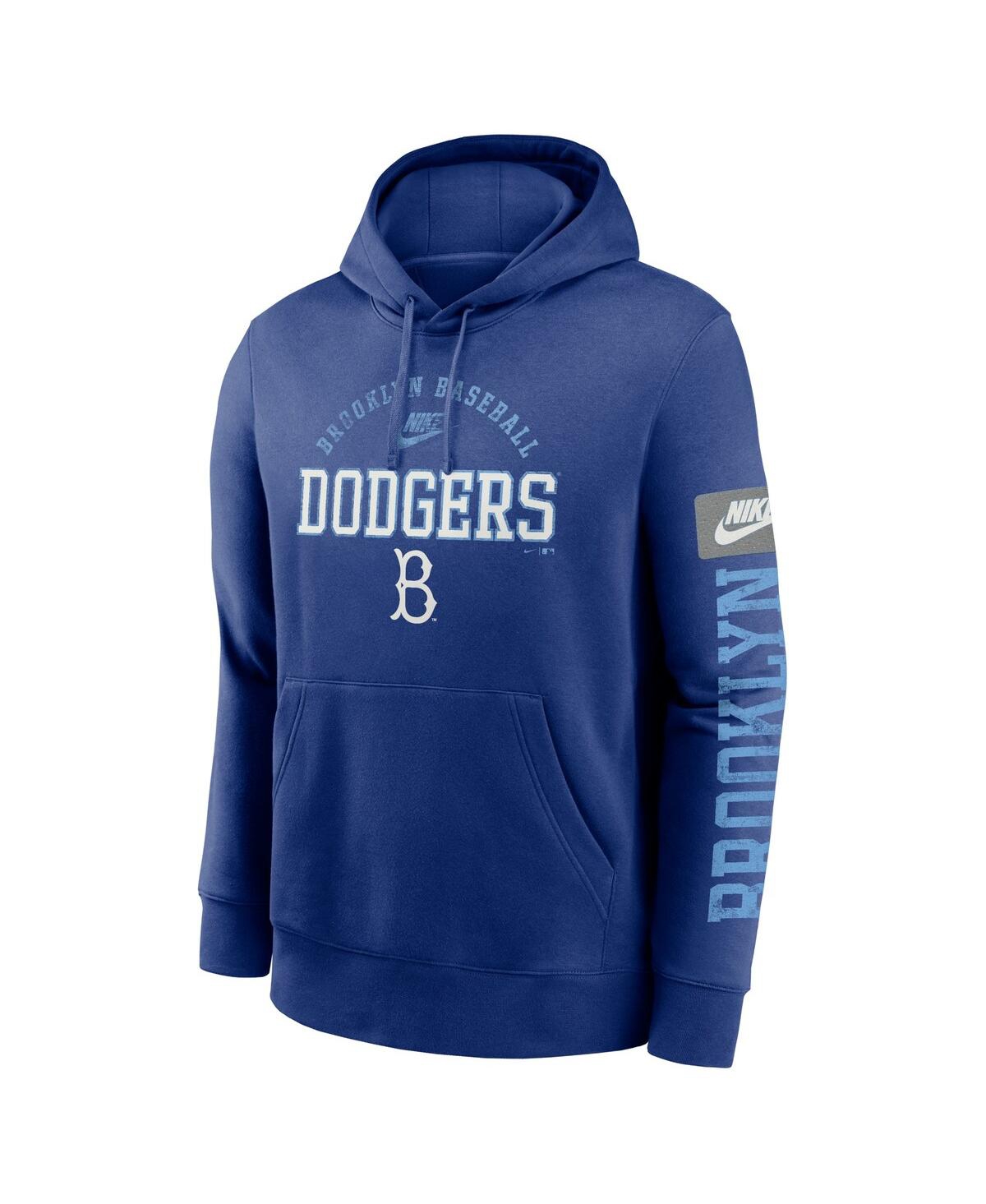 Nike Men'sBrooklyn Dodgers Cooperstown Collection Splitter Club Fleece Pullover Hoodie - Royal