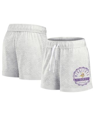 Women's Oatmeal Minnesota Vikings Vintage-like Badge Shorts