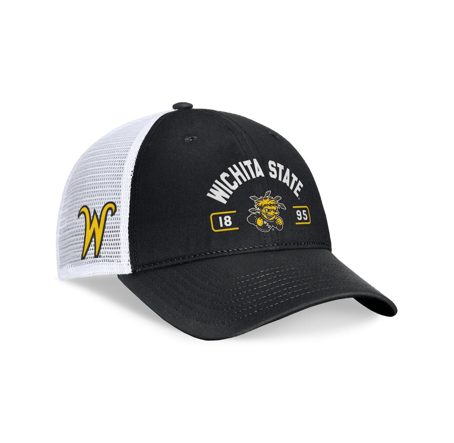 Men's Black/White Wichita State Shockers Free Kick Trucker Adjustable Hat