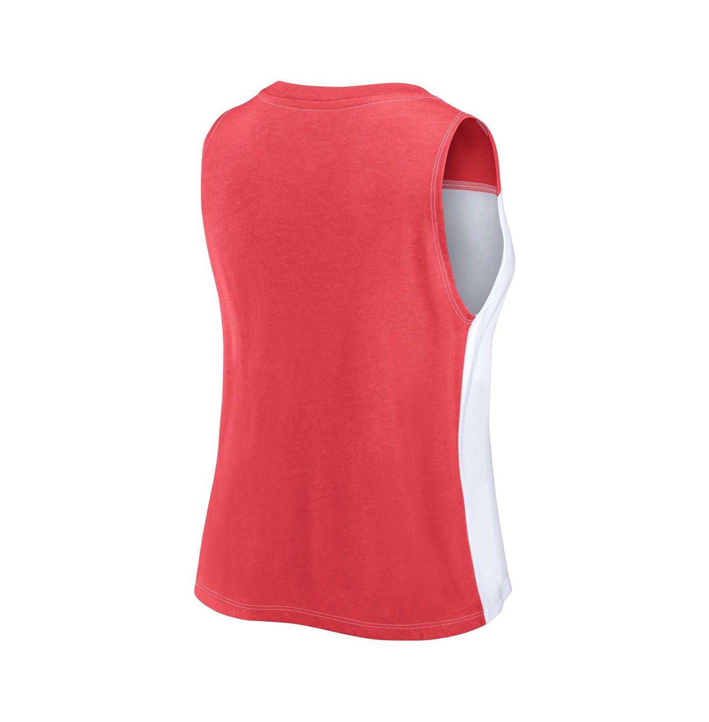 Женский топ Fanatics Crimson/White Oklahoma Sooners Colorblock High Neck — фото 2