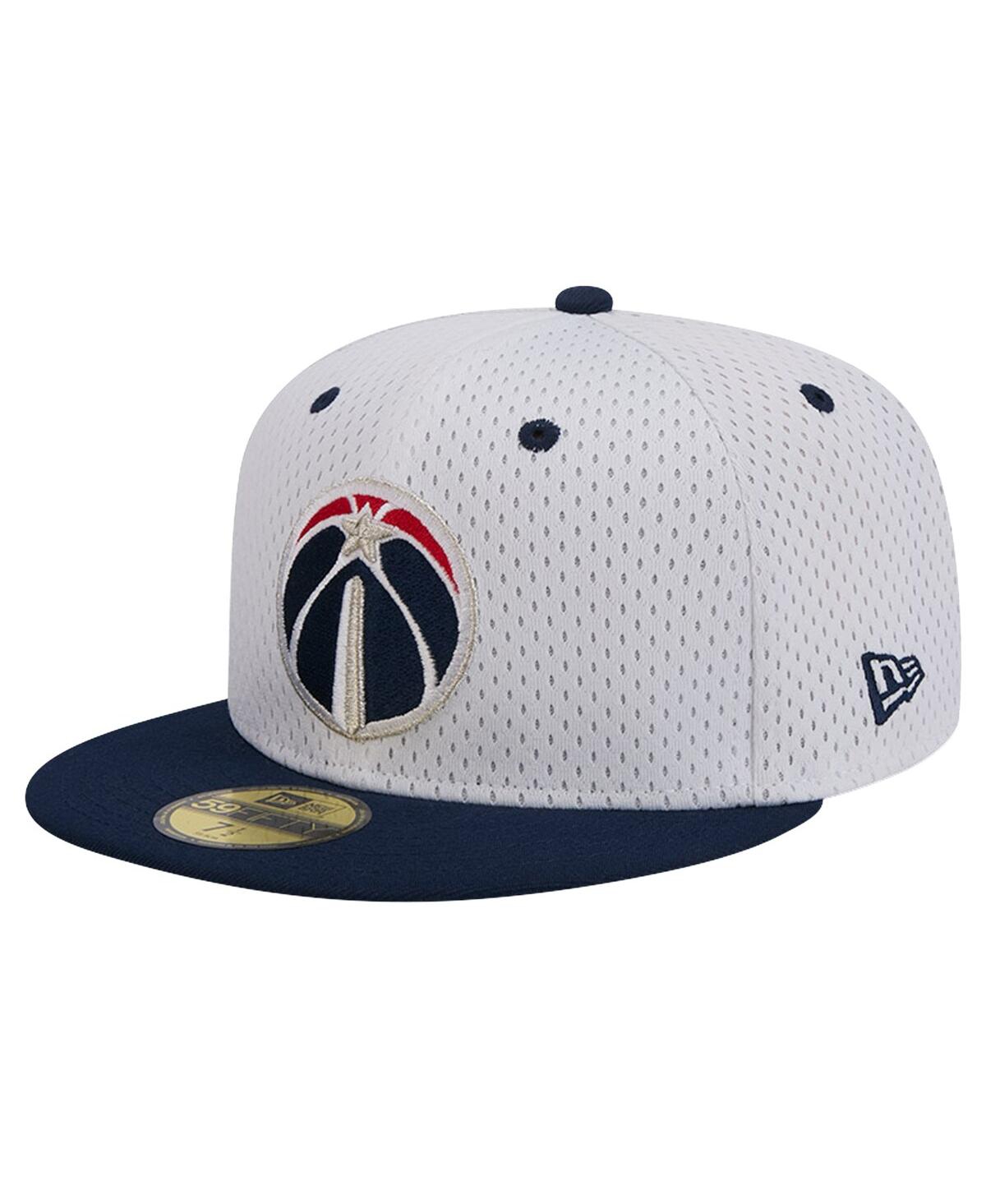 New Era Men'sNavy Washington Wizards Throwback 2Tone 59FIFTY Fitted Hat - White, Navy