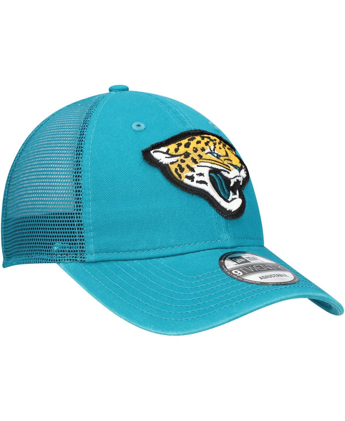 NEW ERA MEN'S TEAL JACKSONVILLE JAGUARS GAME DAY 9TWENTY ADJUSTABLE TRUCKER HAT 
