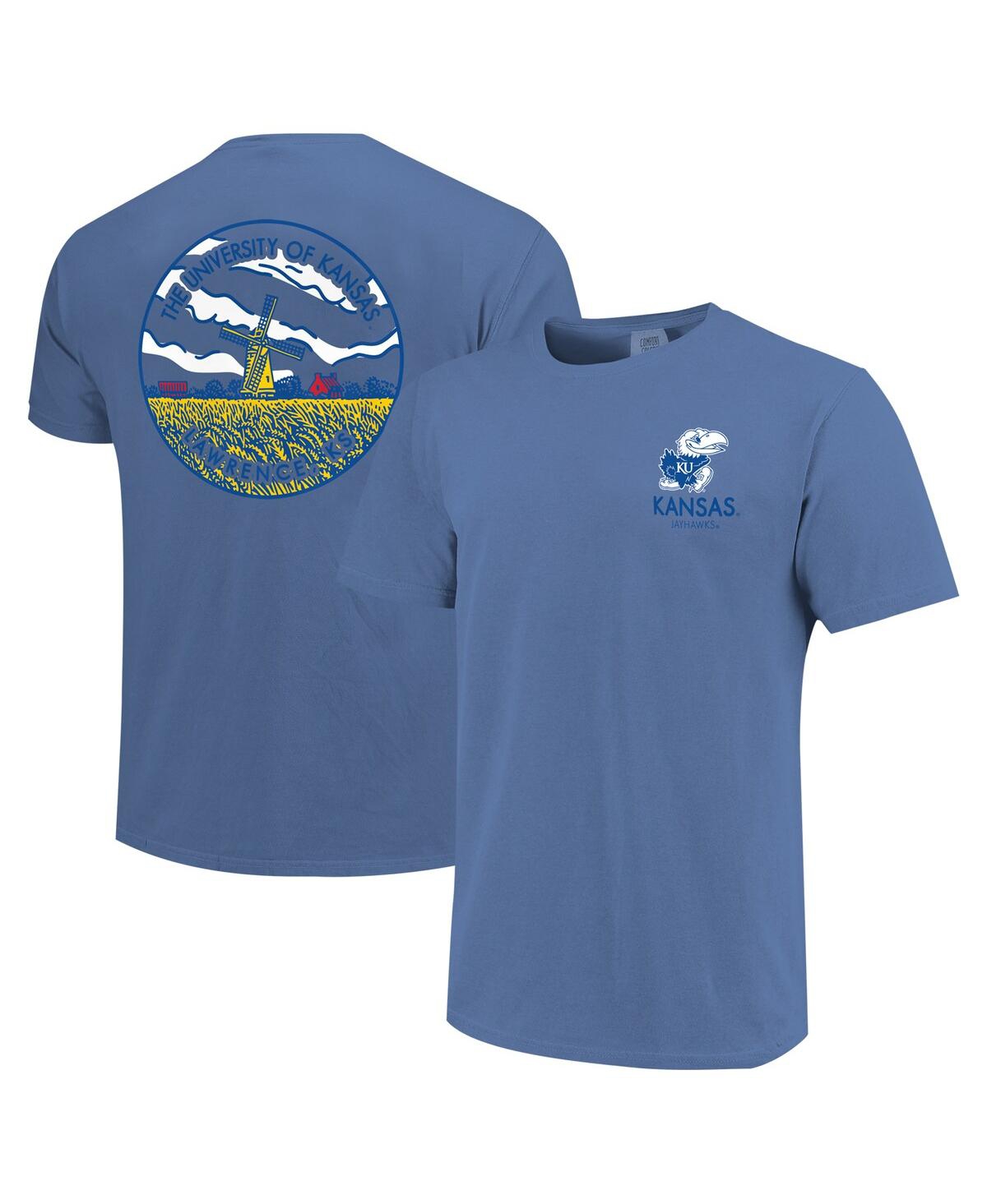 Men's and Women's Royal Kansas Jayhawks Scenic Comfort Colors T-Shirt - Royal
