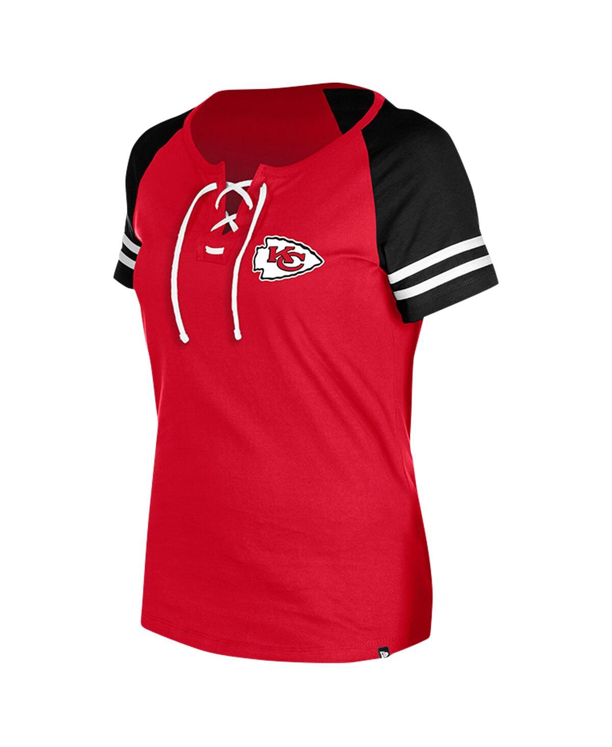 New Era Women'sKansas City Chiefs Lace-Up Raglan T-Shirt - Red