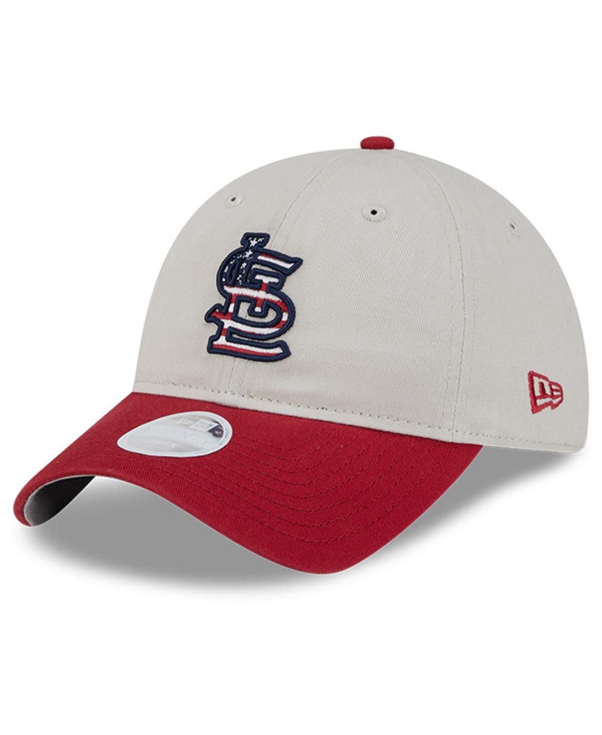 New Era Women's Khaki/red St. Louis Cardinals 2024 Fourth Of July 9twenty Adjustable Hat In Khaki,red