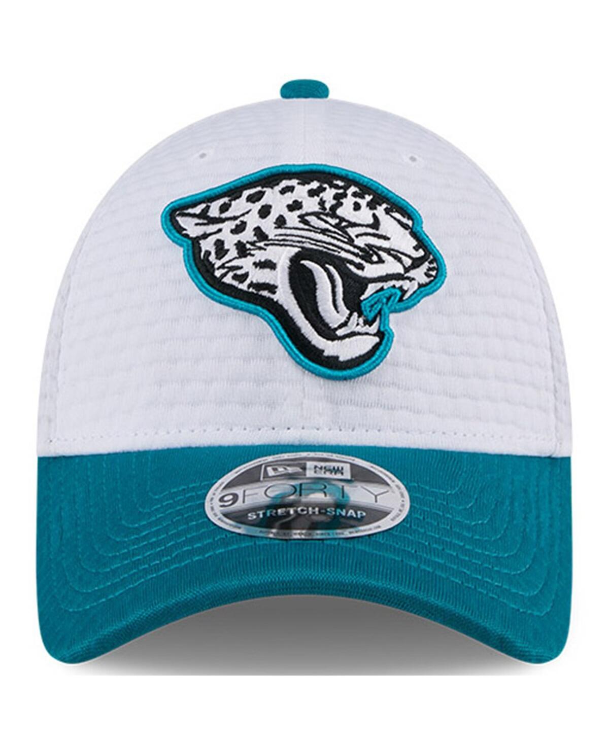 New Era Big Boys And Girls White/teal Jacksonville Jaguars 2024 Nfl Training Camp 9forty Adjustable Hat In White,teal