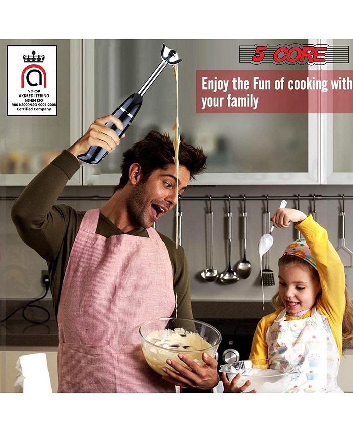 5 Core Immersion Blender Handheld 500W Copper Motor Emulsifier Blender