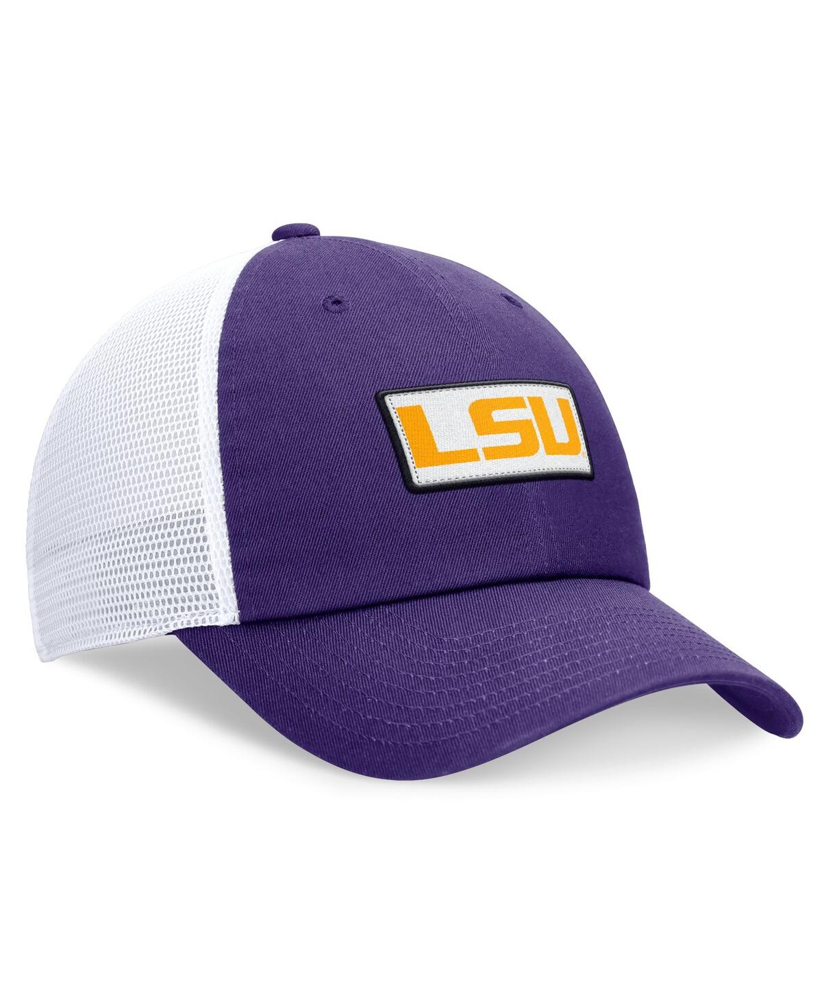 Nike Men'sWhite Lsu Tigers Primetime Club Trucker Adjustable Hat - Purple, White
