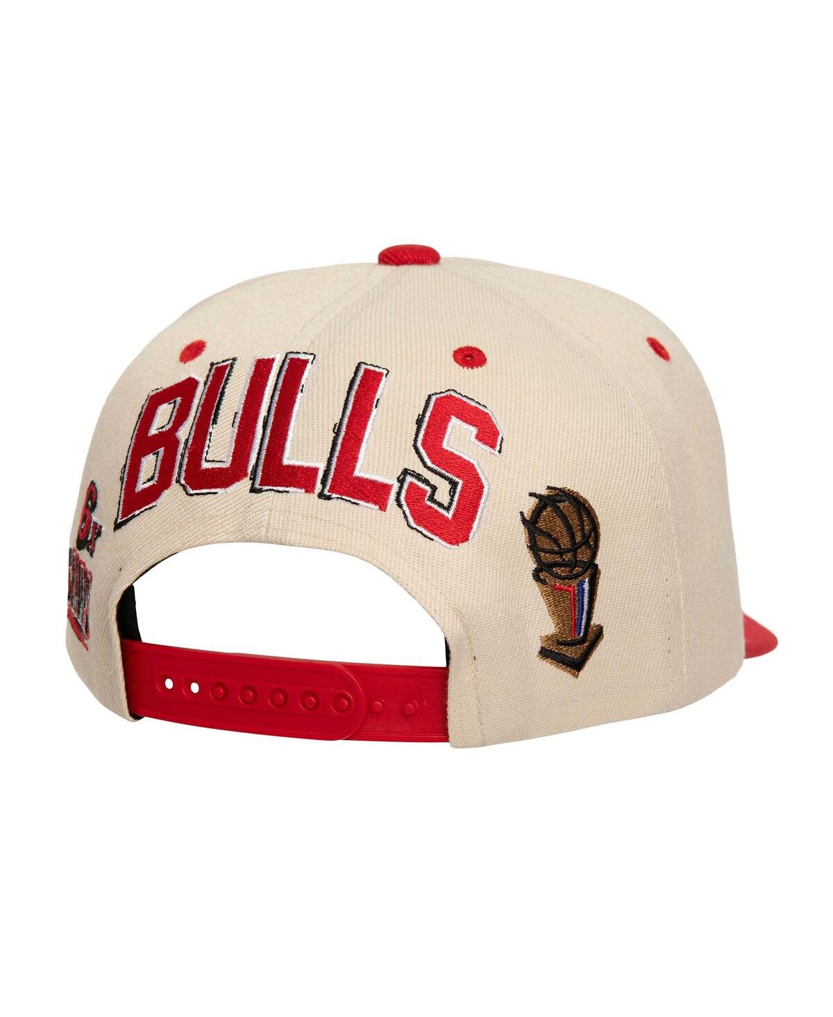 Mitchell & Ness Men's Cream/red Chicago Bulls 6x Nba Champions Soul Legacy Defined Snapback Hat In Cream,red