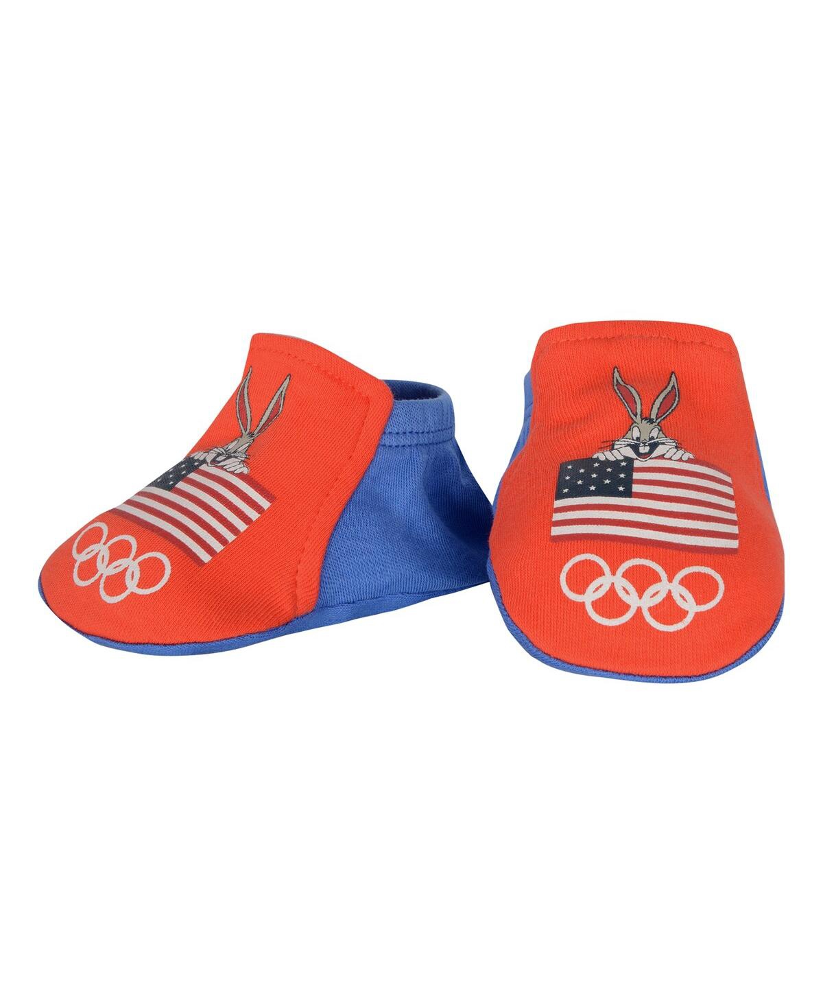 Outerstuff Newborn Baby Boys And Girls Red Team Usa Looney Tunes Bodysuit And Bootie Set In Red
