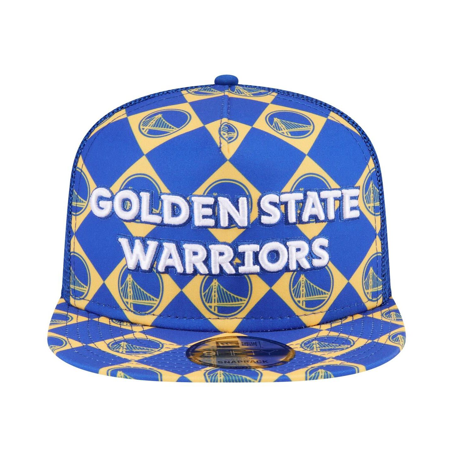 Мужская кепка New Era Royal Golden State Warriors Seeing Diamonds A-Frame Trucker 9FIFTY Snapback Hat — фото 2