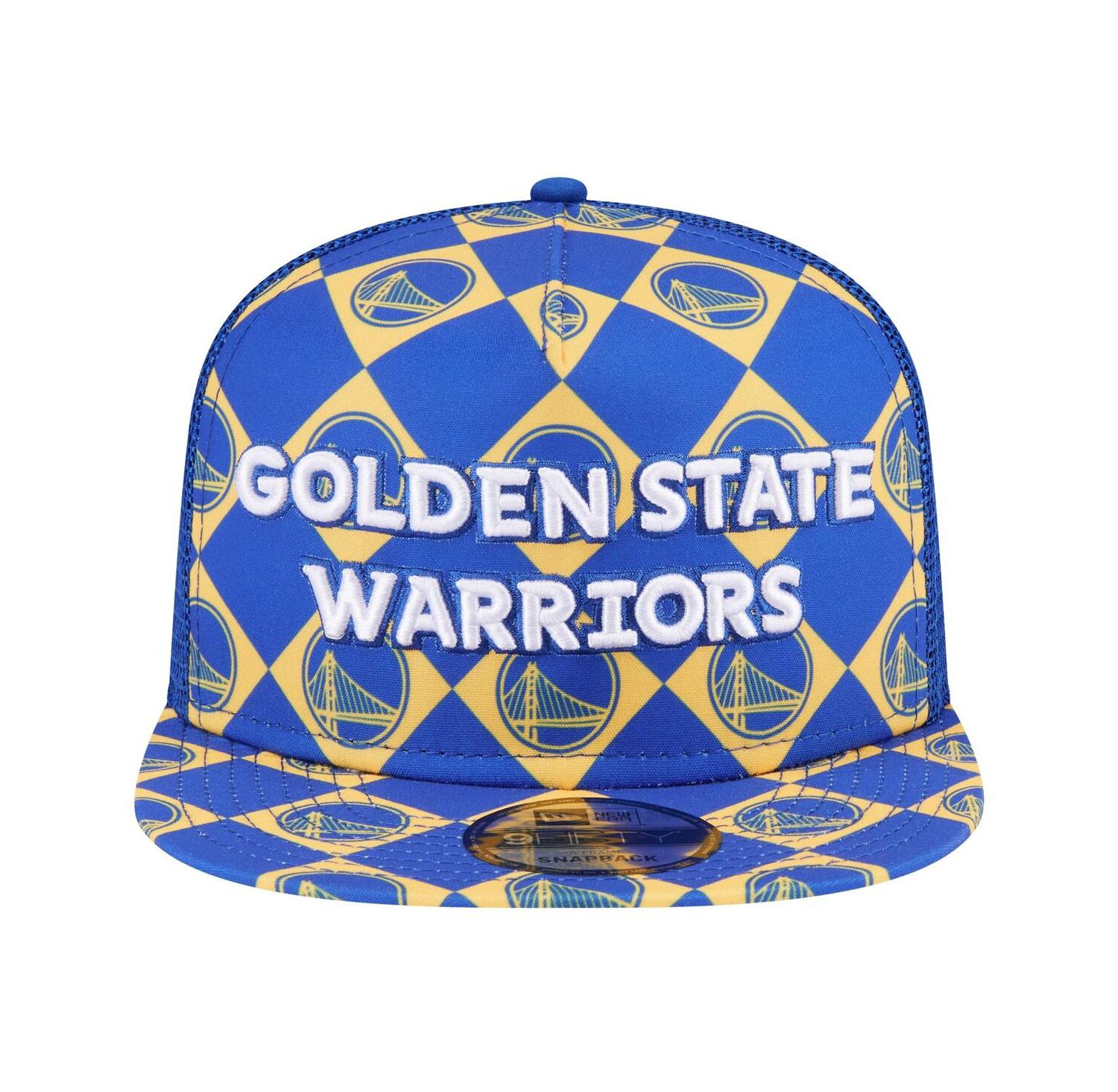 Men's Royal Golden State Warriors Seeing Diamonds A-Frame Trucker 9FIFTY Snapback Hat