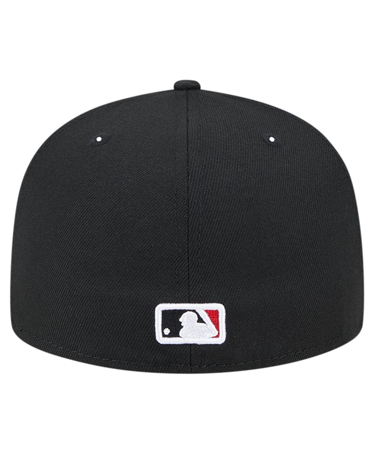 New Era Men's Black Washington Nationals Checkered Undervisor 59fifty Fitted Hat In Black