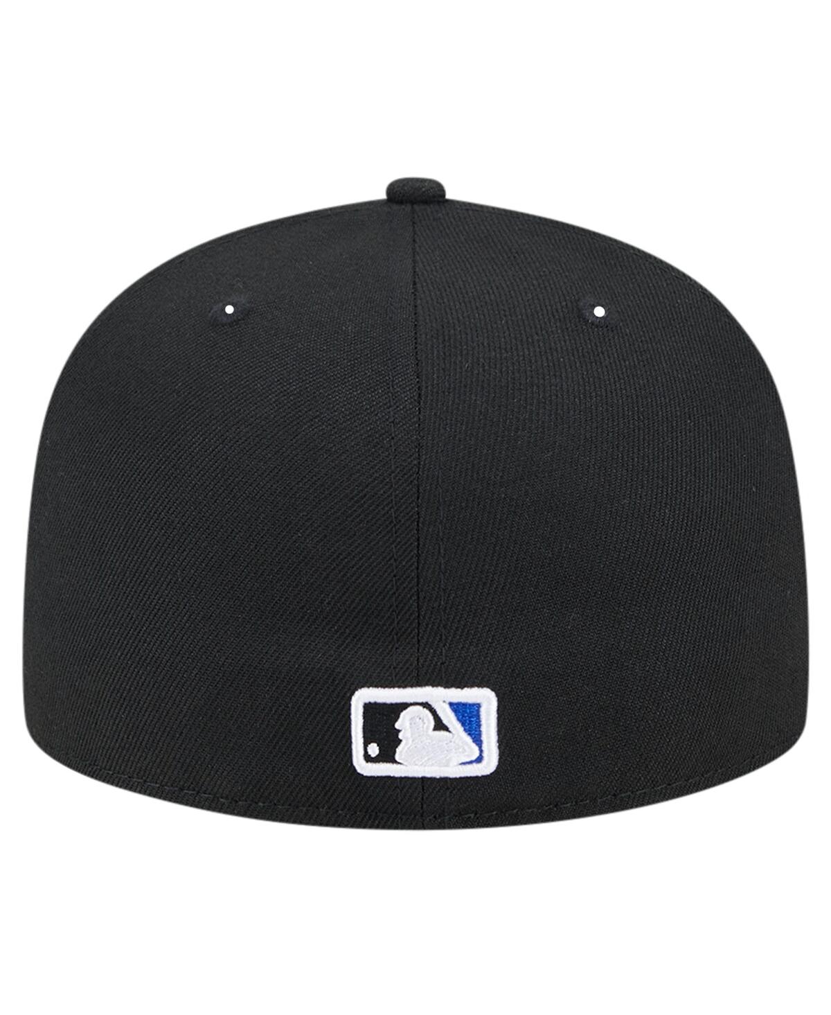New Era Men's Black Kansas City Royals Checkered Undervisor 59fifty Fitted Hat In Black