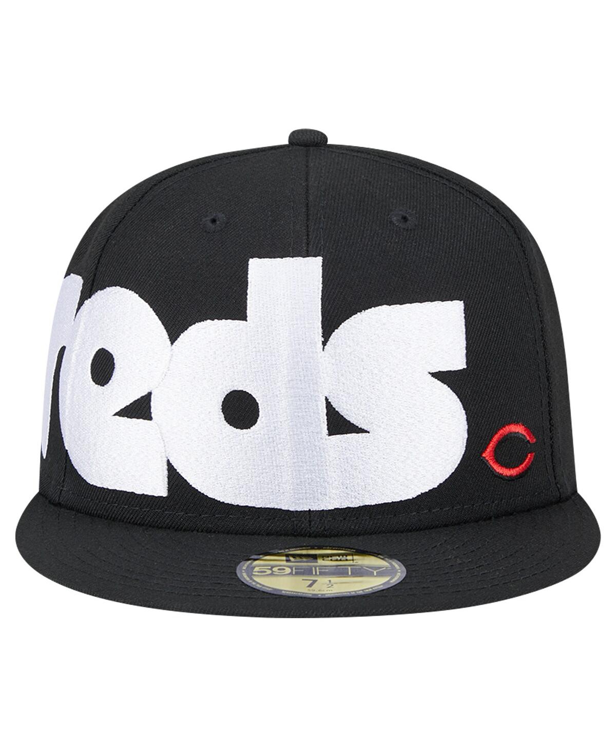 New Era Men'sCincinnati Reds Checkered Undervisor 59FIFTY Fitted Hat - Black