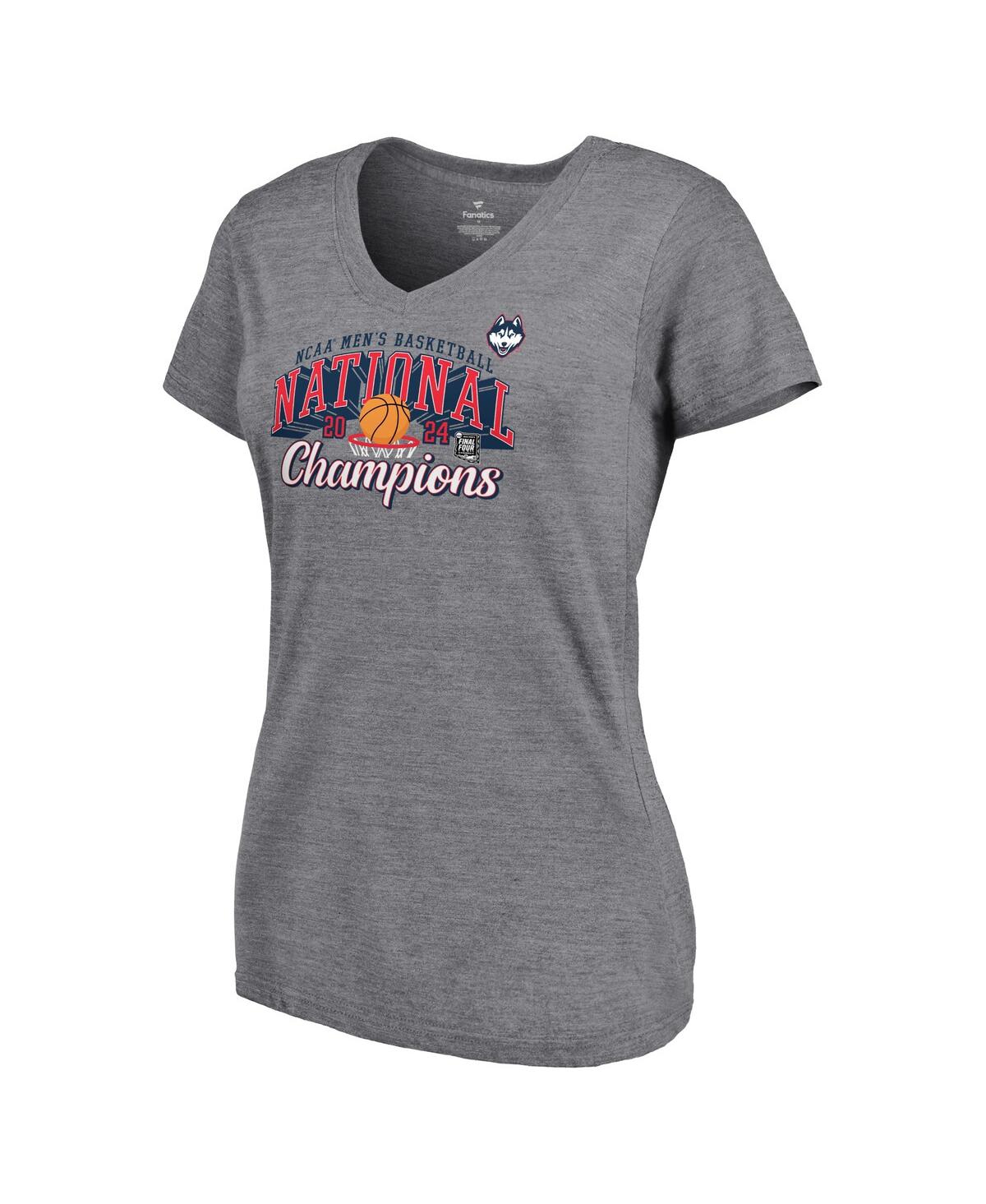 Fanatics Women'say UConn Huskies 2024 Ncaa Men's Basketball National Champions Specific V-Neck T-Shirt