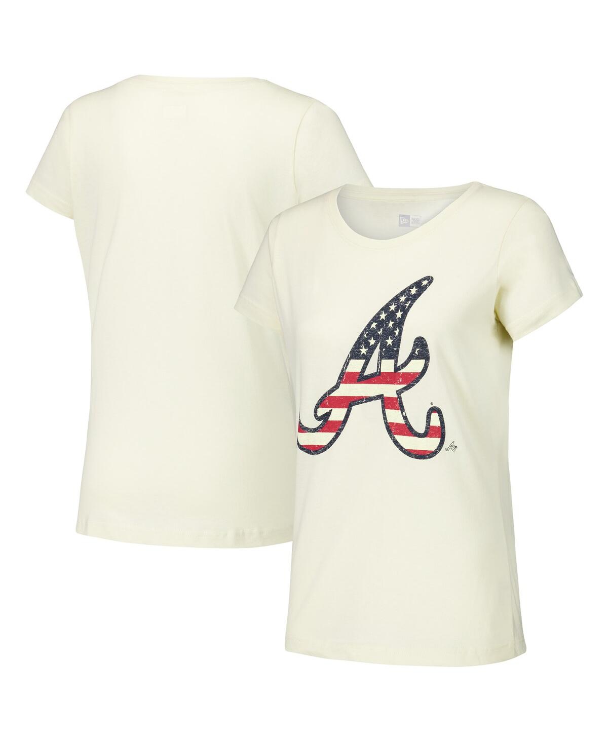 NEW ERA WOMEN'S CREAM ATLANTA BRAVES VINTAGE-LIKE T-SHIRT 