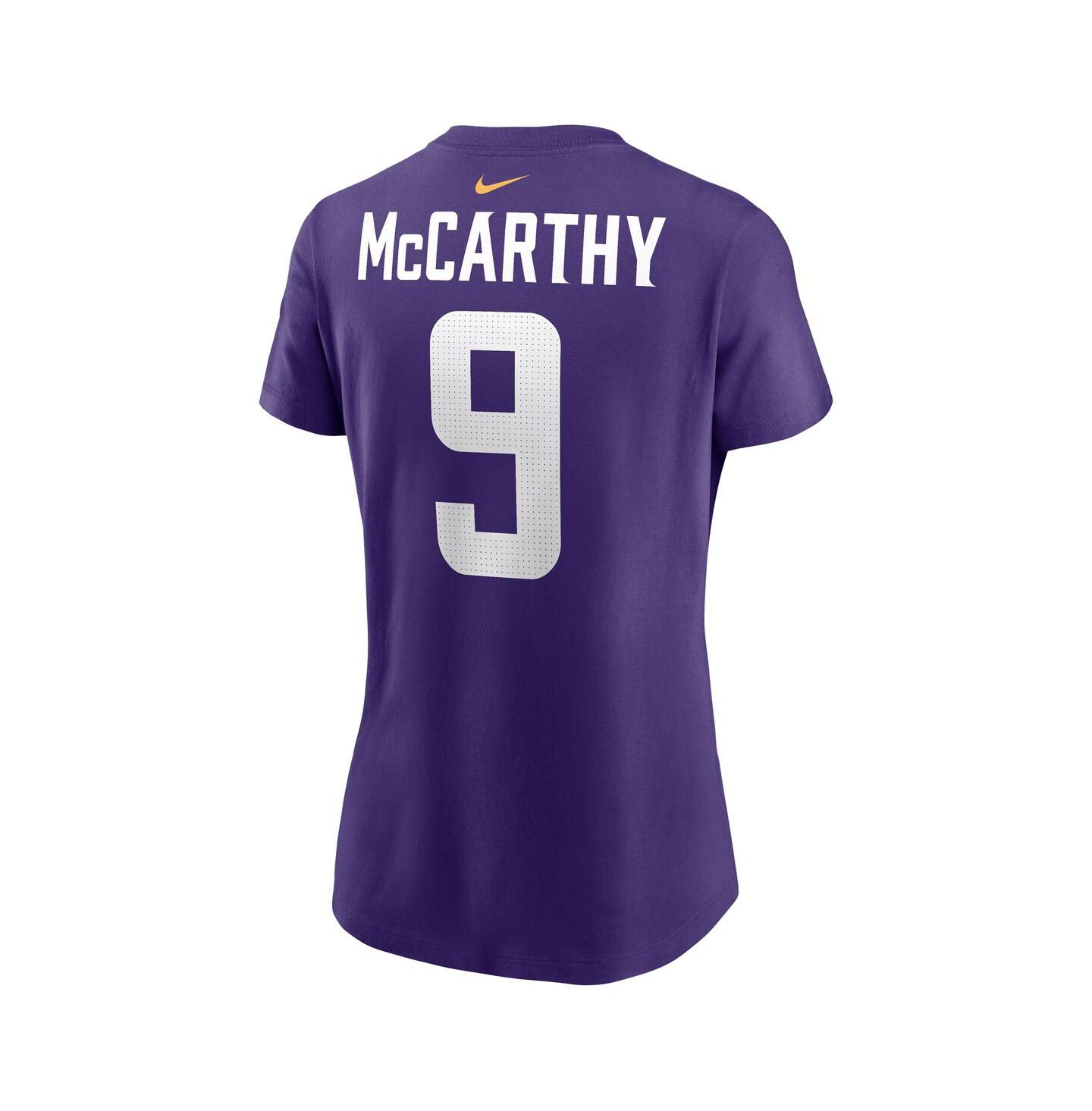 Женская футболка Nike J.J. McCarthy Purple Minnesota Vikings 2024 NFL Draft First Round Pick Name & Number — фото 3