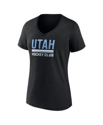 Women's Black Utah Hockey Club Secondary Logo V-Neck T-Shirt