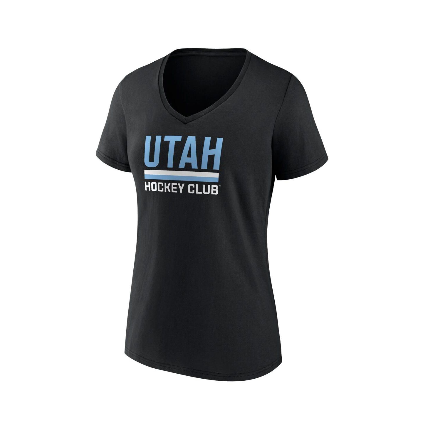 Женская футболка Fanatics Black Utah Hockey Club Secondary Logo V-Neck — фото 2