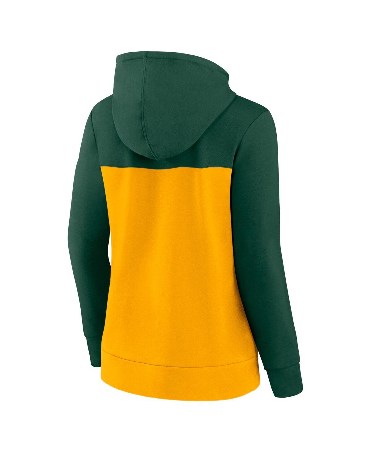 Fanatics Women'sGold Green Bay Packers Take the Field Colorblock Full-Zip Hoodie - Green, Gold