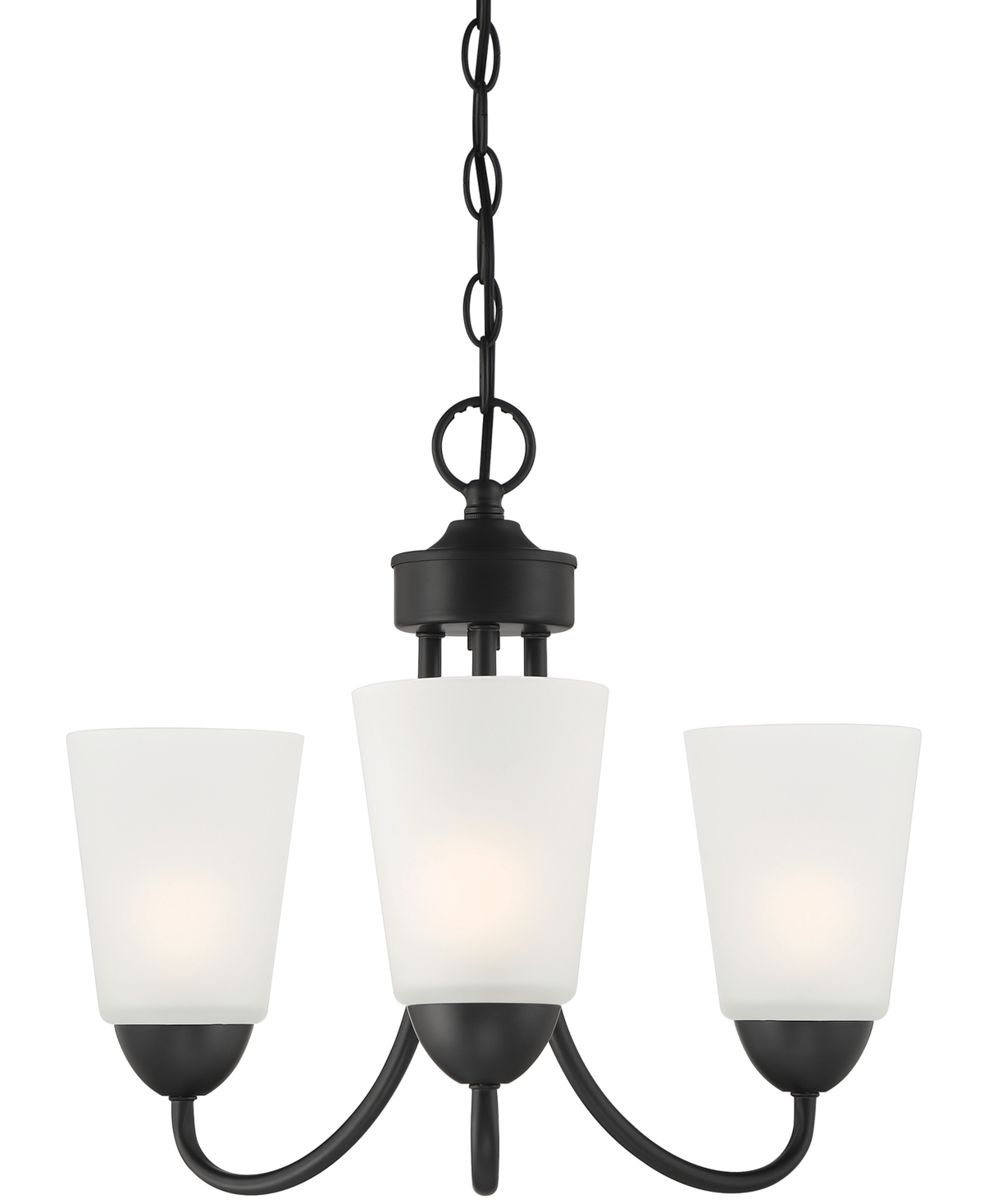 Designer's Fountain Malone 18" Metal 3 Light Chandelier In Matte Black