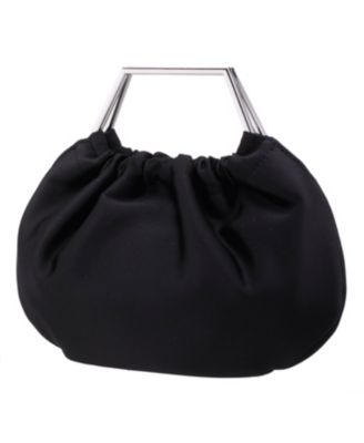 Metal Handle Satin Pouch Bag