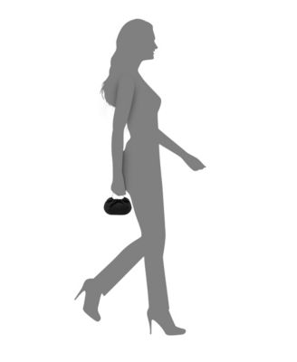 Metal Handle Satin Pouch Bag