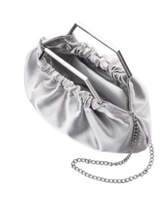 Metal Handle Satin Pouch Bag