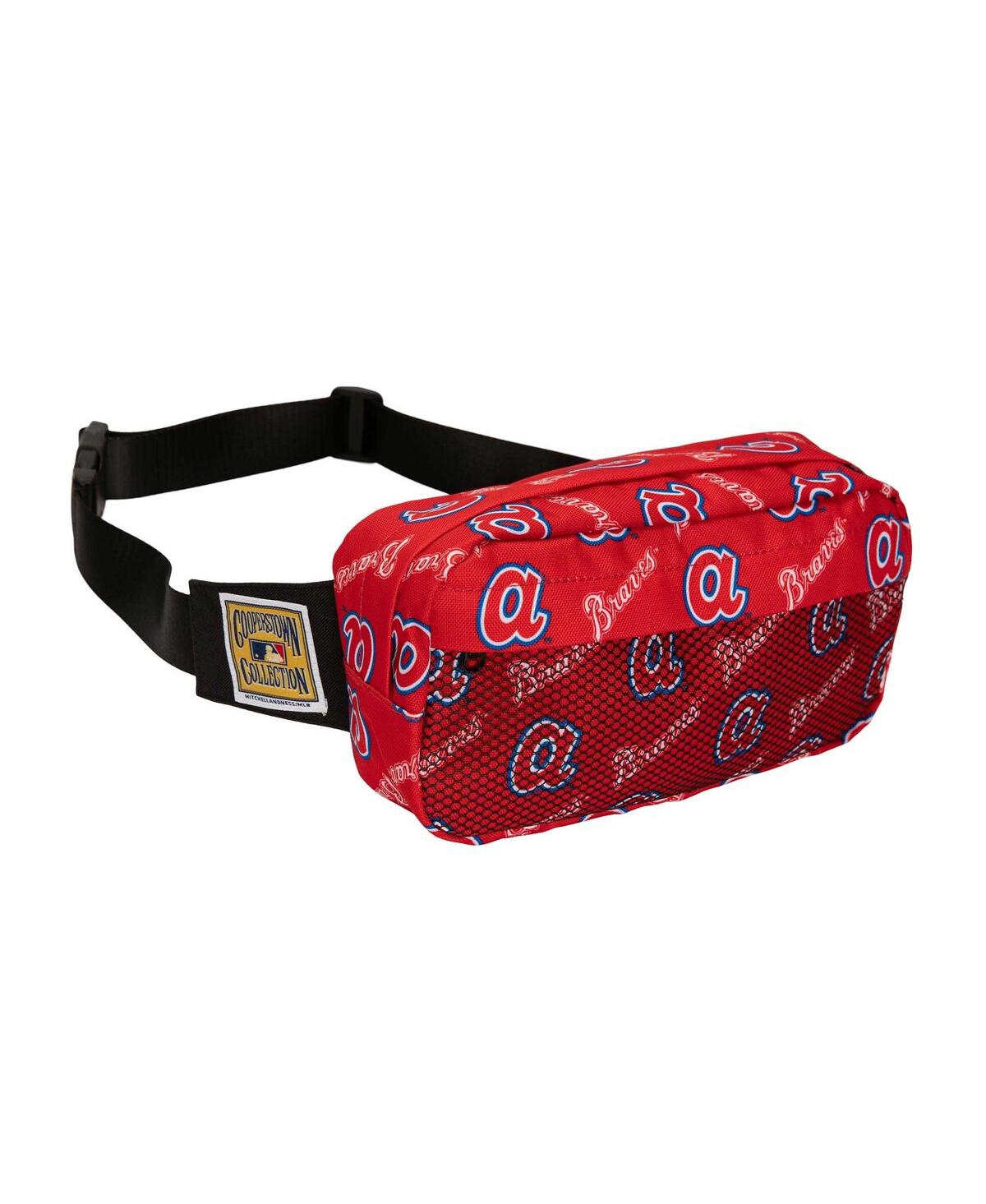 Mitchell & Ness Atlanta Braves Cooperstown Collection Team Logo Fanny Pack In Red