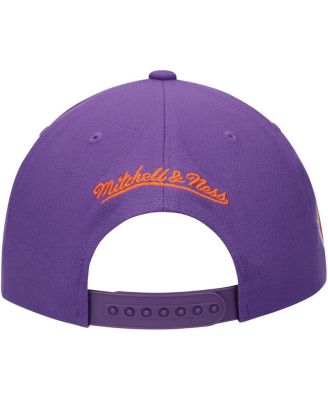 Men's White/Purple Clemson Tigers Retro Sport Colorblock Script Snapback Hat