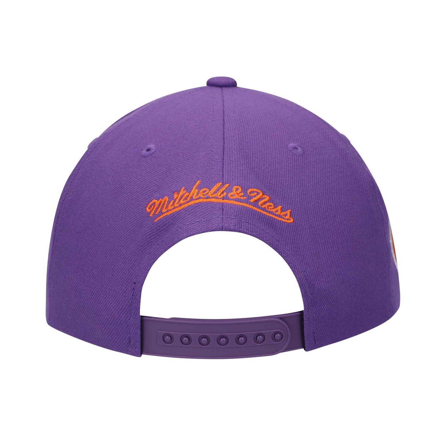 Men's White/Purple Clemson Tigers Retro Sport Colorblock Script Snapback Hat