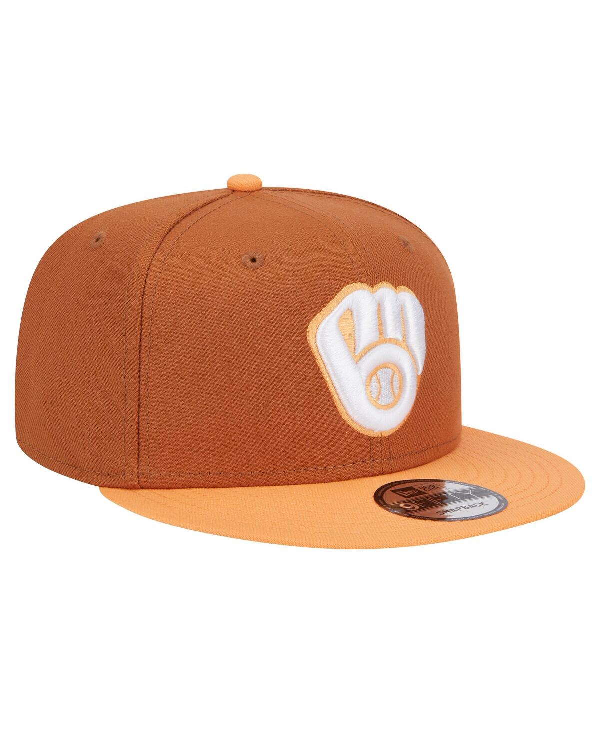 New Era Men'sMilwaukee Brewers Spring Color Two-Tone 9FIFTY Snapback Hat - Brown