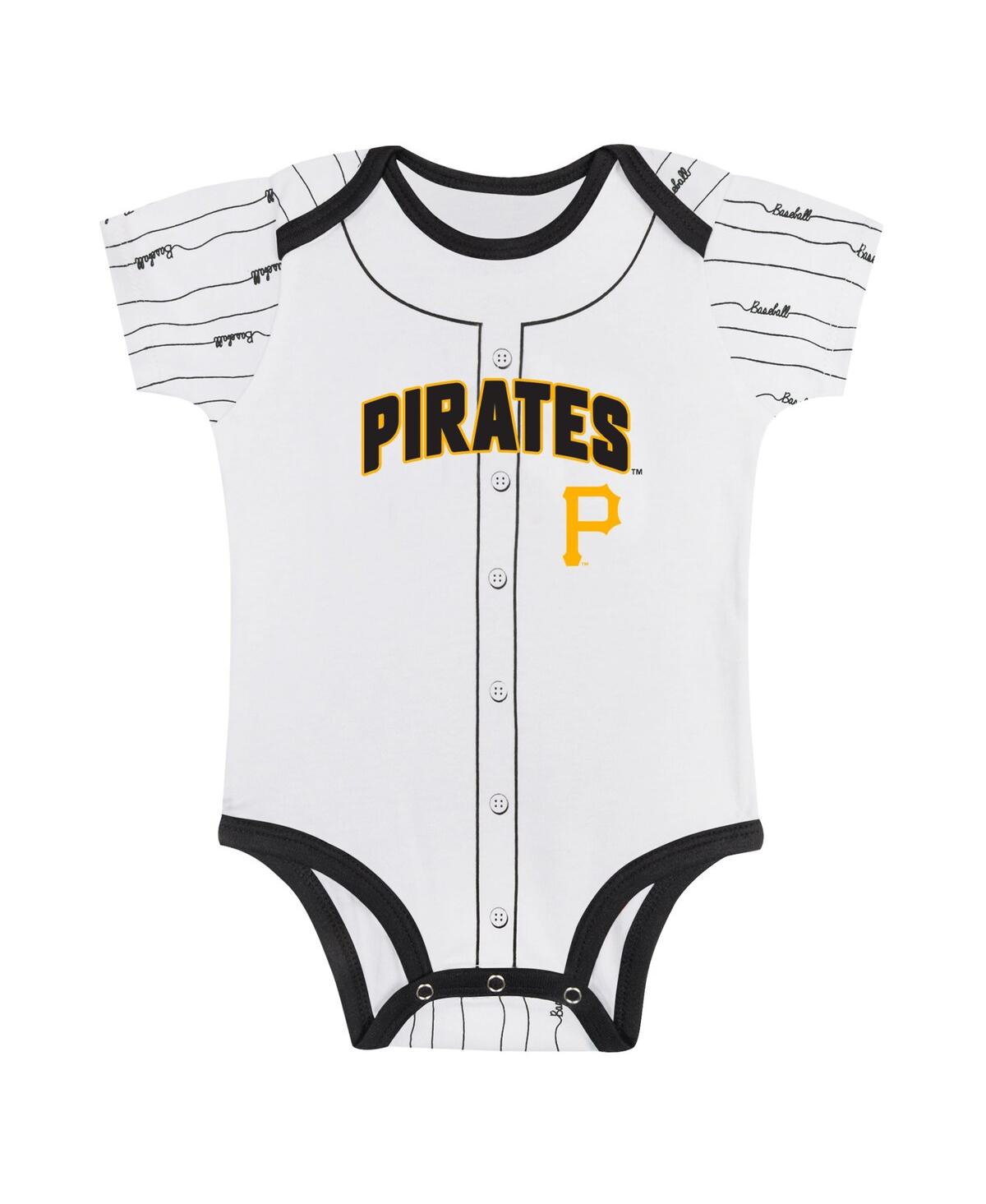 Outerstuff Newborn Baby Boys and Girls Gray/White Pittsburgh Pirates Two-Pack Play Ball Bodysuit Set