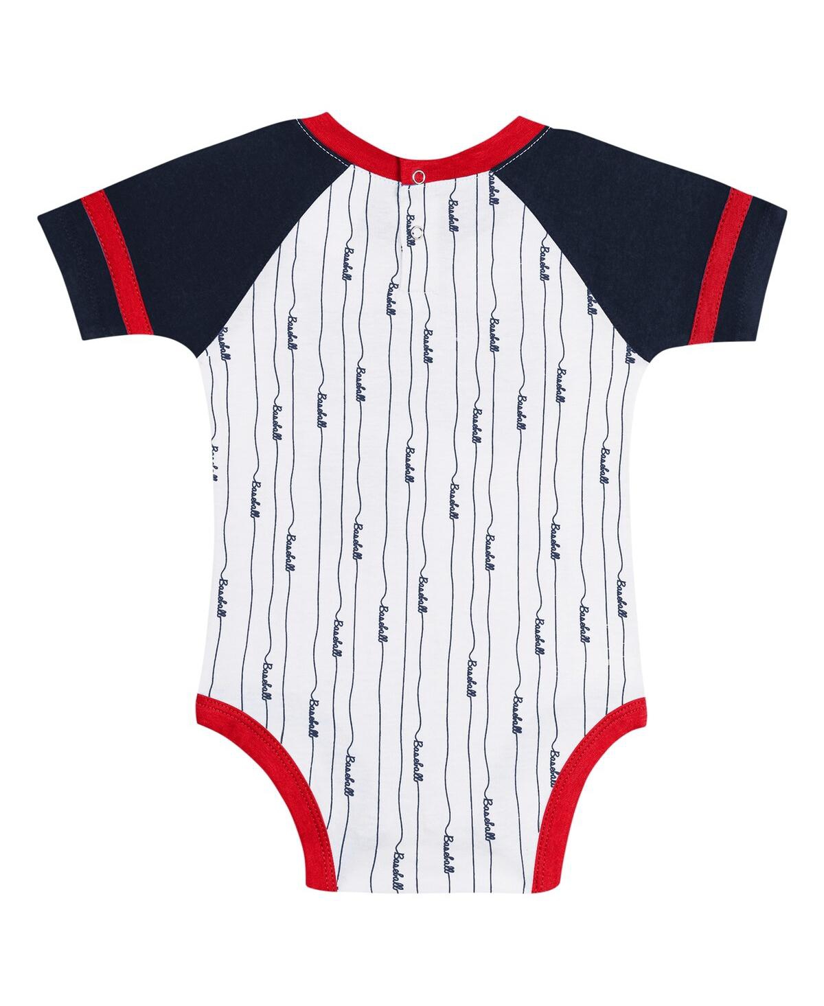 Outerstuff Newborn Baby Boys And Girls White Boston Red Sox Base Hitter Bodysuit, Bib Bootie Set In White