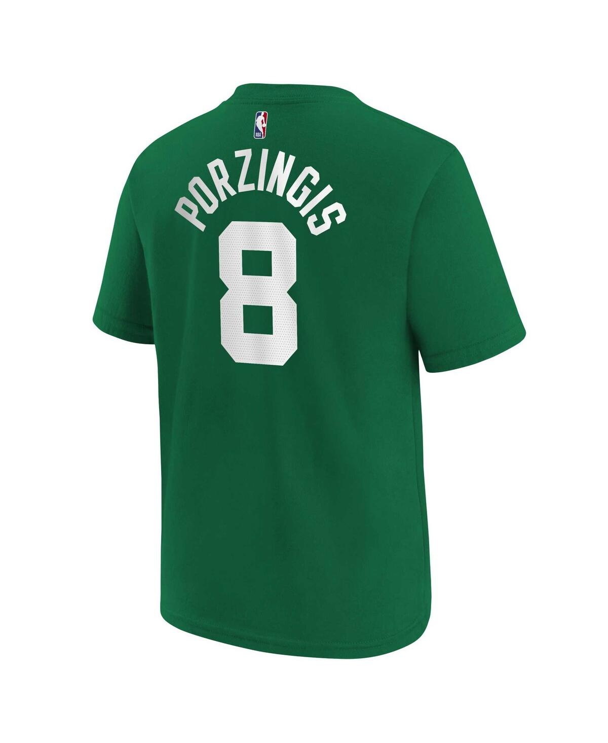 Nike Big Boys And Girls Kristaps Porzingis Kelly Green Boston Celtics Icon Name Number T-shirt In Kelly Green