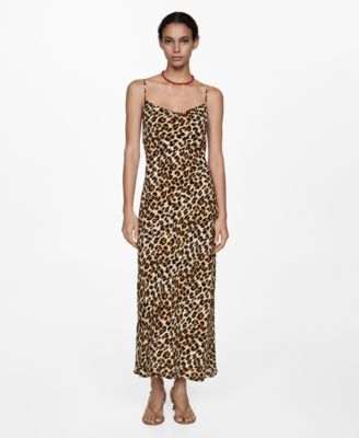 mango silk animal print dress Mango animal print ruffled dress S (4-6)
