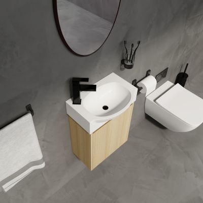 16" Space-Saving Bathroom Vanity with Sink and Storage