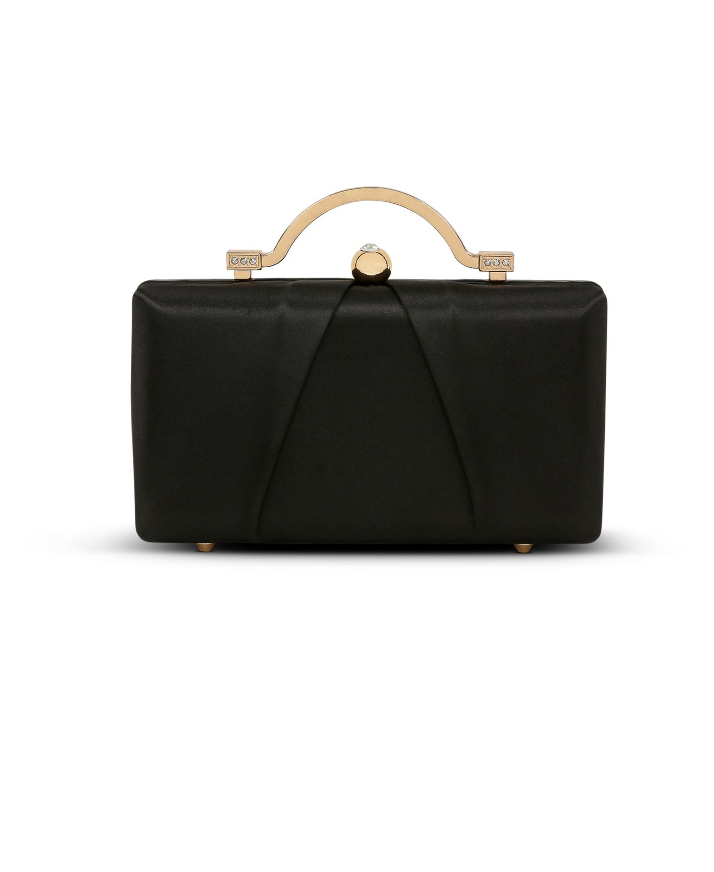 Женские клатчи Jewel Badgley Mischka Emma Satin Minaudiere with Outside Cell Phone Pocket, цвет: Чёрный — фото 1
