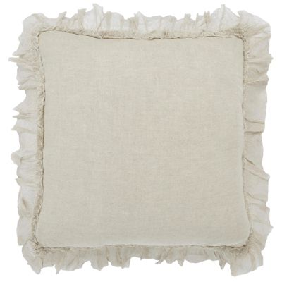 Pure Linen Sheer Fringe Throw Pillow Covers, 22"x 22", Set of 2