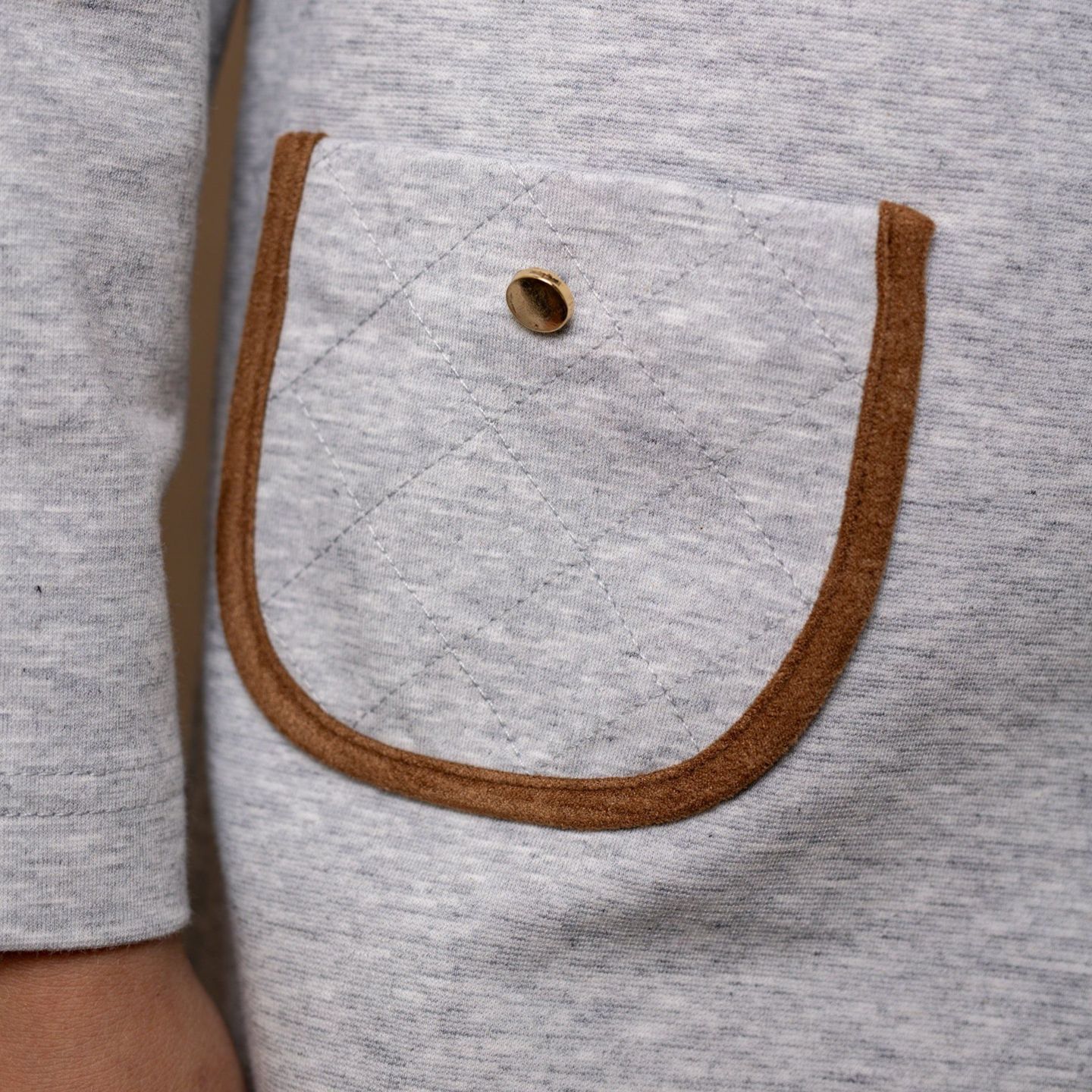 Платье Hope & Henry Long Sleeve Quilted Ponte Riding для девочек-малышей, цвет: Серый меланжевый — фото 4