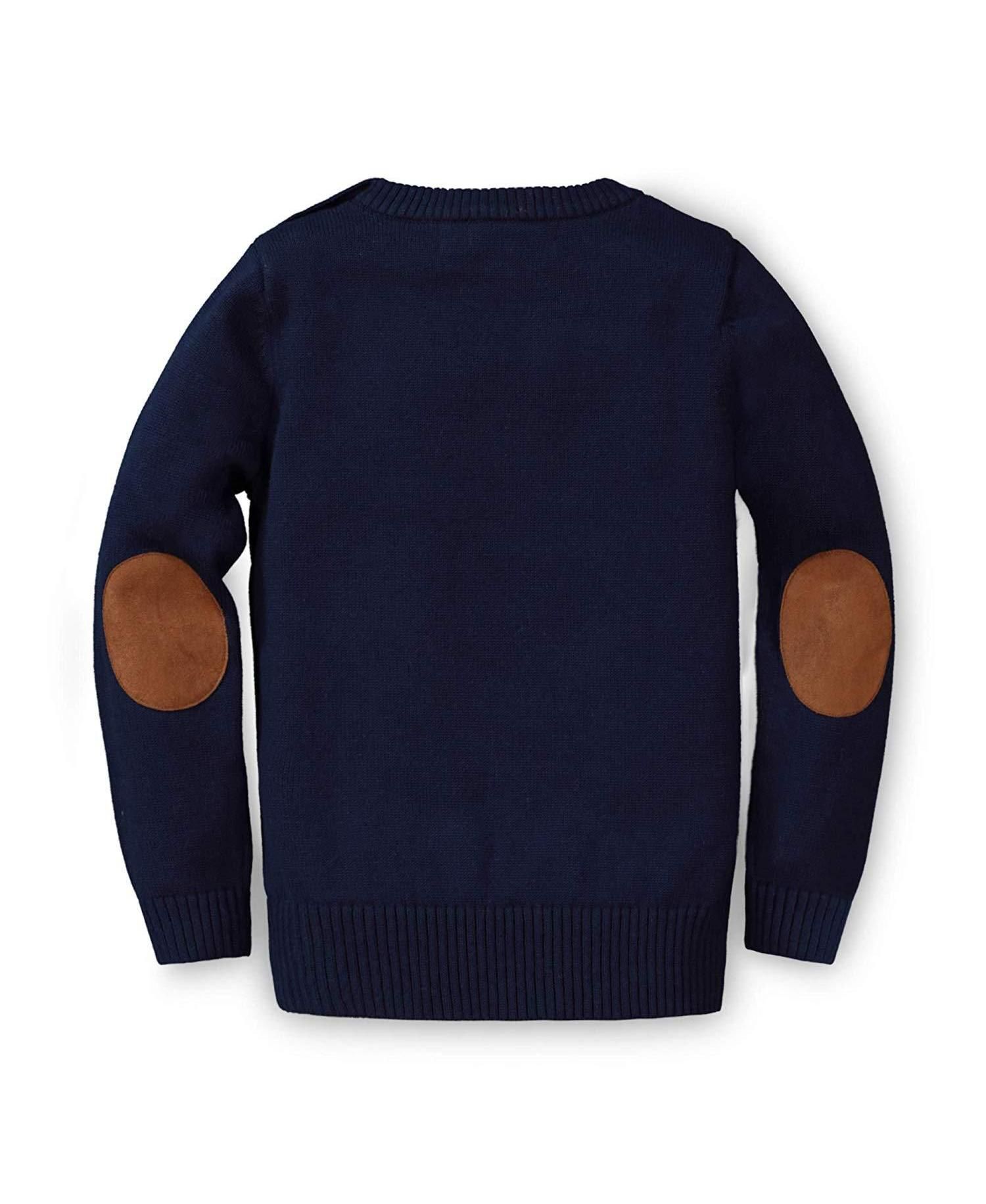 Baby Girls Hope and Henry Long Sleeve Intarsia Horse Sweater with Elbow Patches