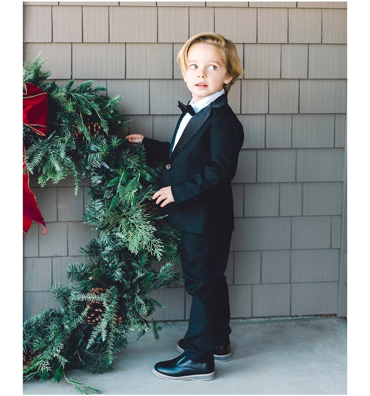 Hope & Henry Boys' Tuxedo Button Down Shirt, Infant