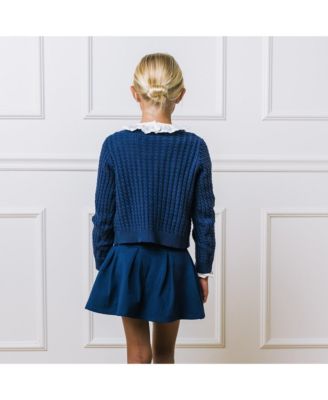 Baby Girls Organic Long Sleeve Classic Cable Cardigan Sweater